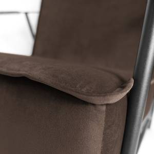 Fauteuil Canoas II Velours - Velours Ravi: Marron foncé