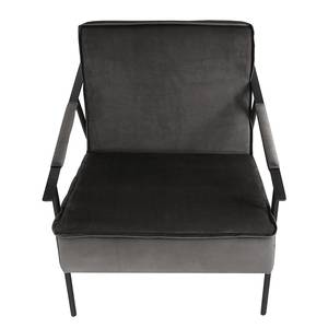 Fauteuil Canoas II fluweel - Velours Ravi: Grijs