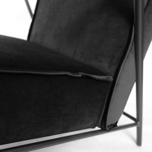 Fauteuil Canoas II Velours - Velours Ravi: Noir