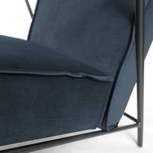 Fauteuil Canoas II fluweel - Velours Ravi: Donkerblauw