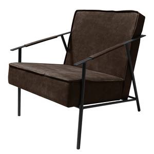 Fauteuil Canoas II Velours - Microfibre Priya: Marron foncé