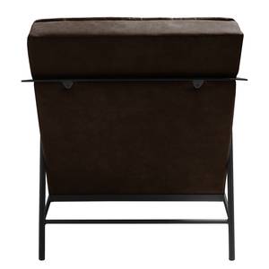 Fauteuil Canoas II Velours - Microfibre Priya: Marron foncé