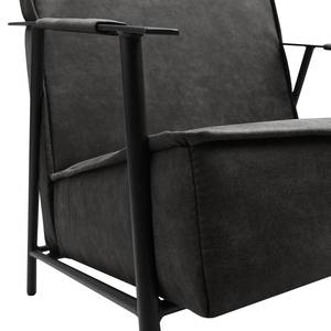 Fauteuil Canoas II Velours - Microfibre Priya: Noir