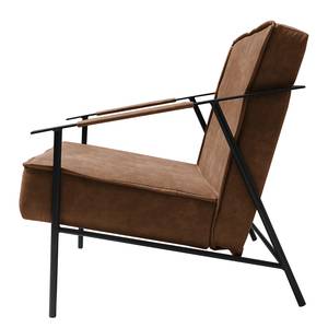 Fauteuil Canoas II Velours - Microfibre Priya: Cognac