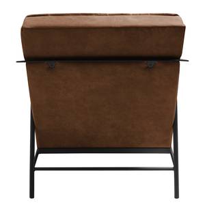 Fauteuil Canoas II fluweel - Microvezel Priya: Cognackleurig