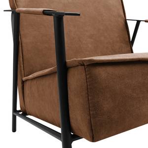 Fauteuil Canoas II Velours - Microfibre Priya: Cognac