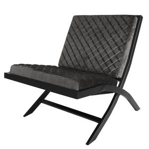 Fauteuil Bourke I antieke leerlook - Donkergrijs