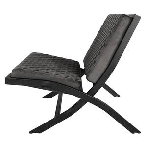 Fauteuil Bourke I antieke leerlook - Donkergrijs