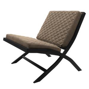 Fauteuil Bourke I antieke leerlook - Donkergrijs