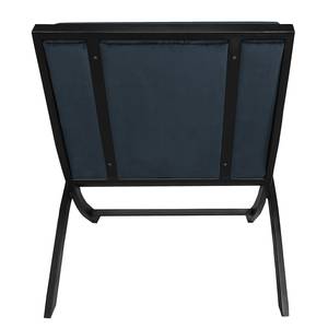 Fauteuil Bourke I antieke leerlook - Donkerblauw