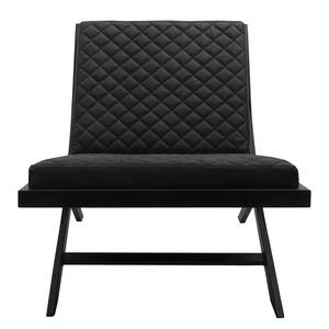 Fauteuil Bourke I antieke leerlook - Zwart