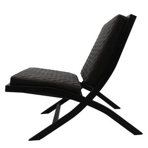 Fauteuil Bourke I antieke leerlook - Zwart