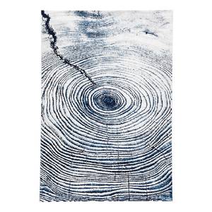Kurzflorteppich Anna Maria Wood Kunstfaser - Blau / Weiß - 190 x 280 cm