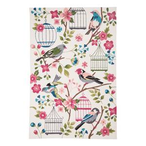 Tapis int./ extérieur Rosetta Birds Fibres synthétiques - Crème / Rose vif - 70 x 140 cm