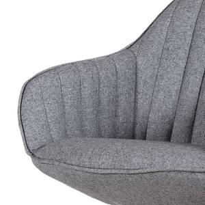 Chaise de bar Ermelo rotatif - Tissu / Chêne massif - Gris