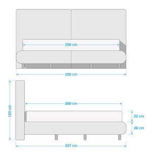 Boxspringbett Soho Pillow Webstoff - 200 x 200cm