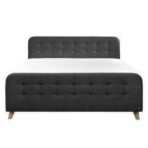 Boxspringbett Nordic Webstoff - Stoff TBO: 9 anthrazite - 180 x 200cm - H3