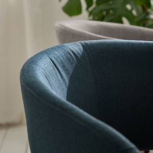 Sedia con braccioli Buggio Tessuto/Albero della gomma massello - Tessuto Cors: blu jeans - 1 sedia