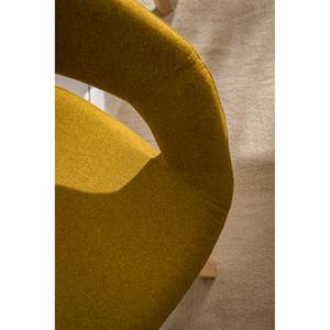 Sedia con braccioli Buggio Tessuto/Albero della gomma massello - Tessuto Cors: giallo curry - 1 sedia