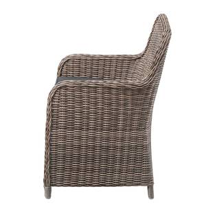 Essgruppe Villebon I (7-teilig) Webstoff / Polyrattan - Anthrazit / Braun