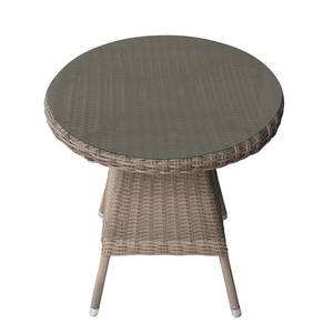 Set da pranzo Villebon (3 pezzi) Tessuto/Polyrattan - Antracite/Marrone