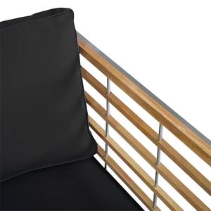 Loungefauteuil TEAKLINE 2-delig geweven stof/massief teakhout - antracietkleurig - Antraciet