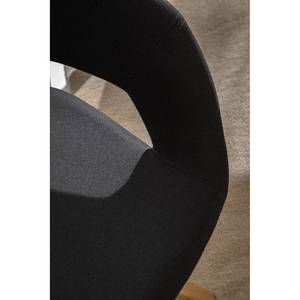Chaise à accoudoirs Buggio Tissu / Hévéa massif - Tissu Cors: Anthracite - 1 chaise