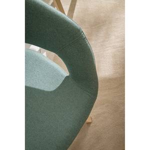 Sedia con braccioli Buggio Tessuto/Albero della gomma massello - Tessuto Cors: grigio menta - 1 sedia