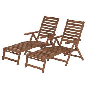 Transat Mimo II (lot de 2) Acacia massif - Marron