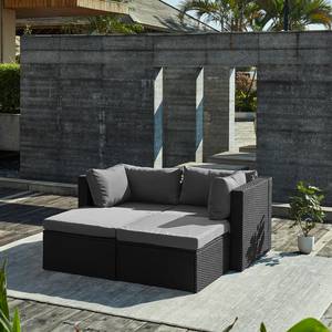 Loungeset Paradise Lounge V (4-delig) Polyrotan/geweven stof - grijs/antracietkleurig