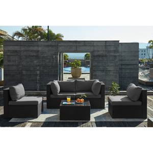 Loungeset Paradise Lounge VI (5-teilig) Polyrattan / Webstoff - Grau / Anthrazit