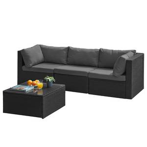 Loungeset Paradise Lounge IX (4-teilig) Polyrattan / Webstoff - Grau / Anthrazit