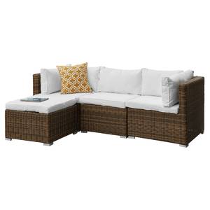 Loungeset Joye V (4-delig) Polyrotan/geweven stof - beige/bruin