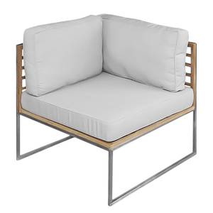 Loungegruppe TEAKLINE 5-teilig Webstoff / Teak massiv - Hellgrau