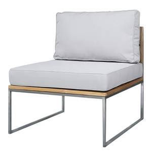Set di 5 mobili da giardino TEAKLINE Teak massello/tessuto - grigio chiaro/marrone - Color grigio chiaro