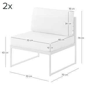 Loungeset TEAKLINE 4-teilig Webstoff / Teak massiv