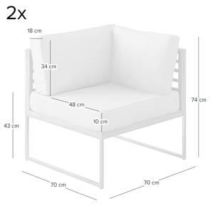 Loungeset TEAKLINE 4-teilig Webstoff / Teak massiv