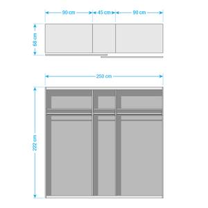 Armoire portes coulissantes Streetstyle Largeur : 251 cm