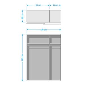 Schwebetürenschrank Sumatra II Braun / Schwarz - Breite: 137 cm