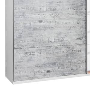 Schwebetürenschrank Sumatra III Weiß/Vintage Grau - Breite: 226 cm