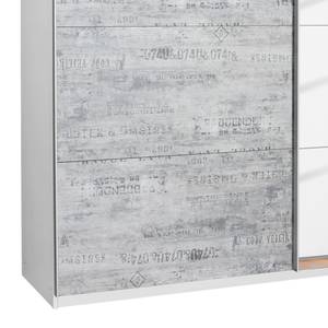 Schwebetürenschrank Sumatra III Weiß/Vintage Grau - Breite: 137 cm