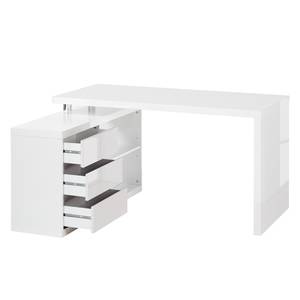 Bureau d’angle Teshie I Blanc brillant