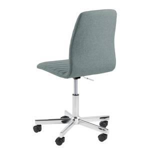 Chaise de bureau pivotante Eiby Tissu / Chrome - Gris menthe