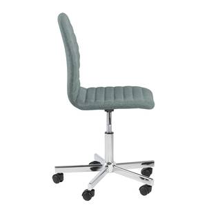 Chaise de bureau pivotante Eiby Tissu / Chrome - Gris menthe