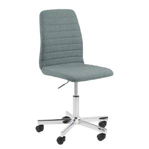 Chaise de bureau pivotante Eiby Tissu / Chrome - Gris menthe