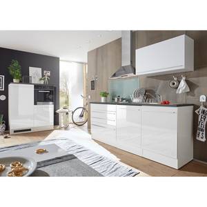Keukenblok Pattburg I wit/donkergrijs - Hoogglans wit - Zonder elektrische apparatuur