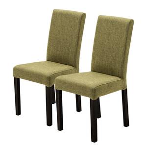 Chaises Flen II (lot de 2) Tissu / Hêtre massif - Hêtre - Vert olive - Hêtre foncé