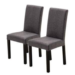 Chaises Flen II (lot de 2) Tissu / Hêtre massif - Hêtre - Anthracite - Hêtre foncé