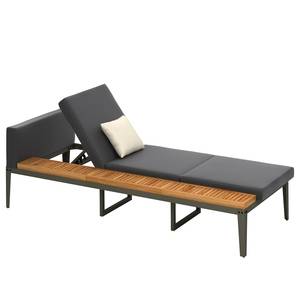 Chaises longues Mauna Kea (lot de 2) Acacia massif / Acier - Acacia / Marron foncé