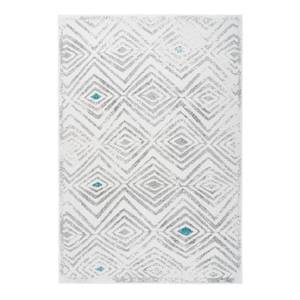 Kurzflorteppich Vancouver 410 Webstoff - Weiß / Grau - 80 x 150 cm